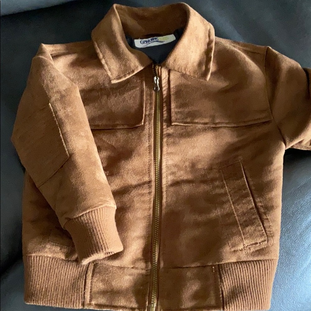 Faux suede bomber jacket